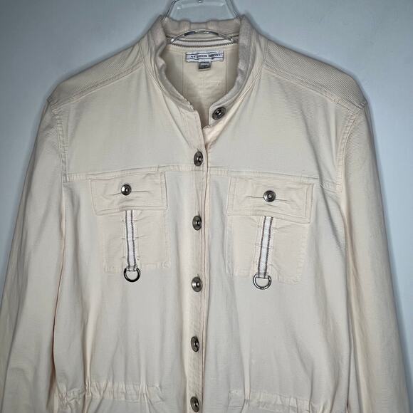 St. John Sport Vintage Ivory Button Down Utility Jacket Size L - Picture 7 of 9